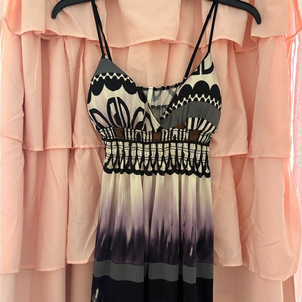 Poetry Black and White Patterned Tank Top
